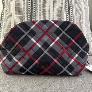 Vera Bradley NWT Large Cosmetic Bag in Paris Plaid Holiday Gift Travel